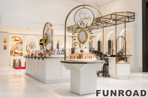 High-End Luxury Makeup Beauty Shop Display Cabinet Furniture Iron Perfume Display Shelves LED Light Retail Store Shopping Mall