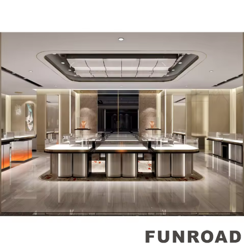 Modern High-End Luxury Jewelry Store Showcase Custom ACryl and Metal Watch Display Case with LED Light for Mall Usage