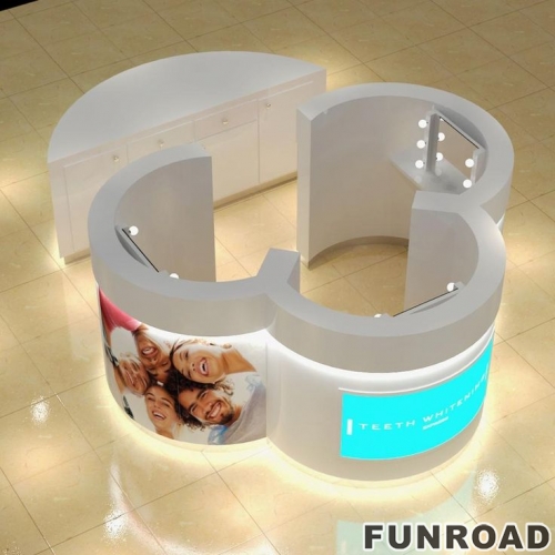 Customized Teeth Whitening Kiosk Free Design Mall Store Furniture with LED Light for Display