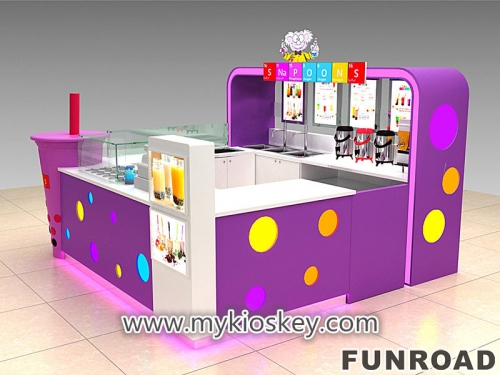 Funroad Bubble Tea Kiosk Design Modern Style Shopping Mall Food & Drink Stand
