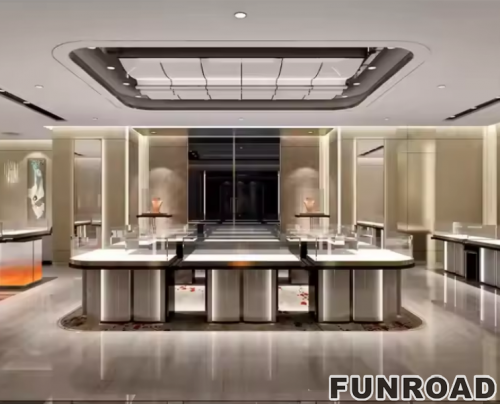 Unique Jewelry Cabinet Custom Luxury Store Interior Counter Island for Sale