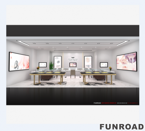 Commercial LED Diamond Jewelry Showroom Display Fitting Custom Design Store Kiosk Display for Ring Necklace Other Jewelry Items