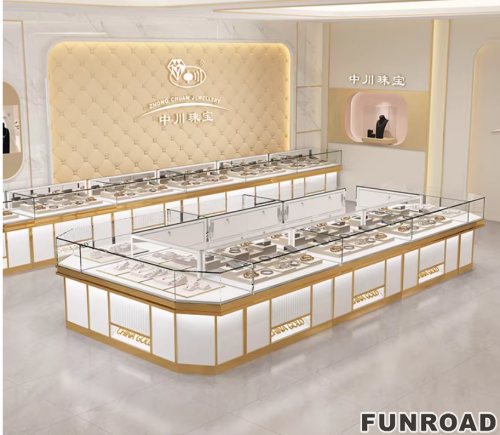 Luxury Aluminum LED Strip Lighted Eco-Friendly High Quality Easy-Clean Rectangular Display Stand for Mall Retail Use