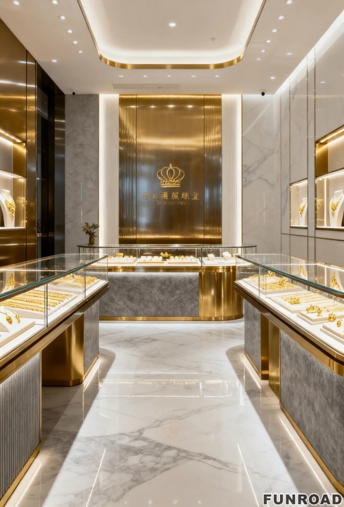 Jewelry Store Display Showcase Interior Decorate Glass Jewelry Cabinets