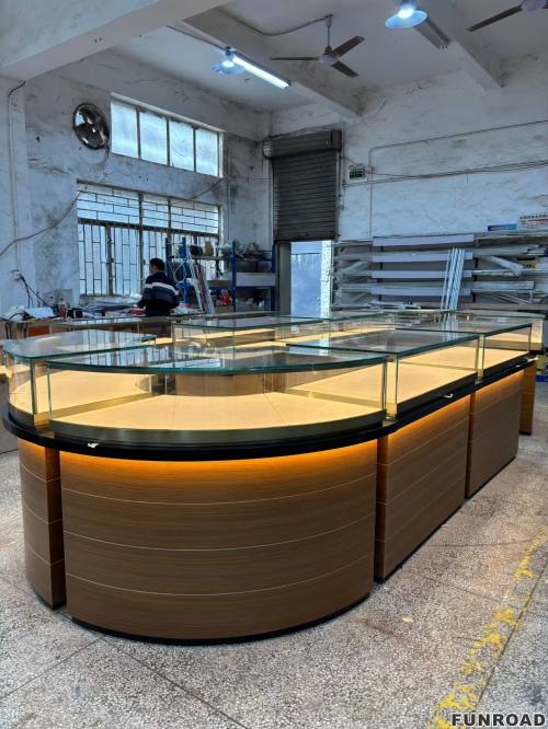 Luxury Jewelry Shop Display Showcase Interior Decorate Glass Jewelry Cabinets