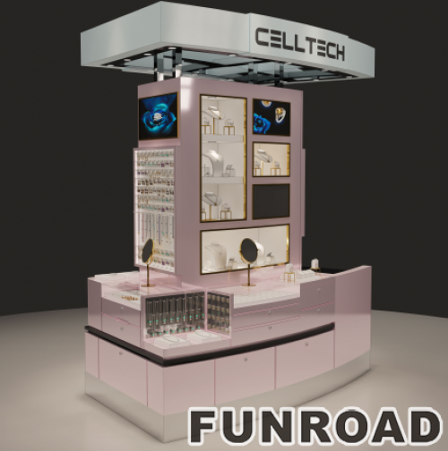 Custom Modern Style Fine Jewelry Store Display Glass Lockable Showcase Kiosks Jewelry Counter Furniture for Mall Showroom