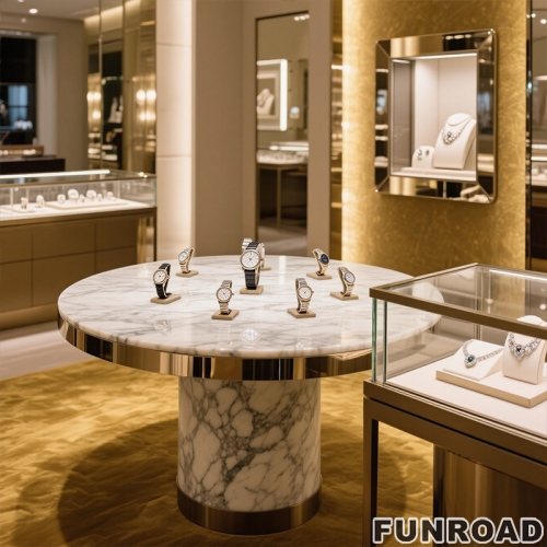 Durable LED Light Watch Display Cabinet Showcase Varnished Surface for Shop Display Furniture for Watch and Jewellery Shops
