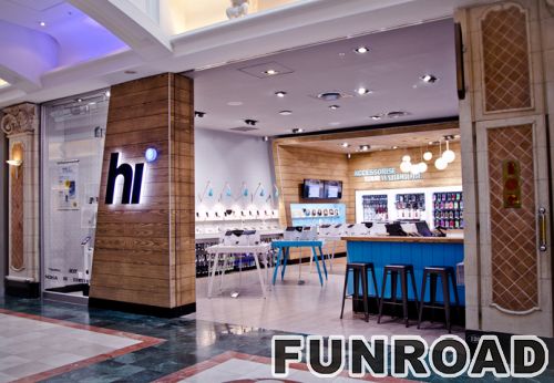 Hi-store Upscale metallic clear glass cellphone store display showcase