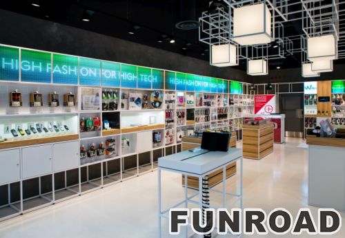 Lick-Store Elegant wooden glass display showcase electronics showcase for cellphone shop furniture design