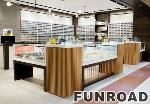 Wooden Sunglasses Display Counter for Optical Store Design