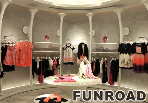 Modern and Fashional Garments Retail Store Decoration with MDF Display Tables