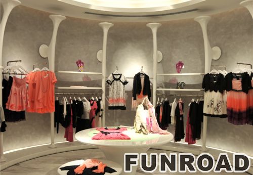 Fashional Clothing Retail Store Illuminated MDF Display Furnitures