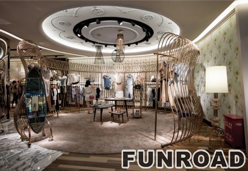 Fashion Clothing Showcase with LED Light for Clothing Store Decor