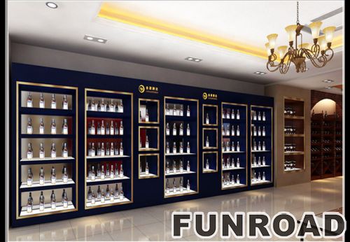 Wooden Wine Display Counter for Wine Store Decoration