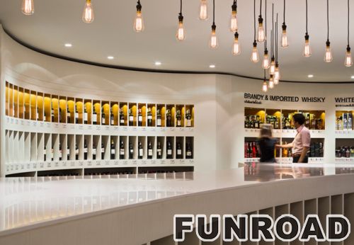 Wooden Wine Display Counter for Wine Store Decoration