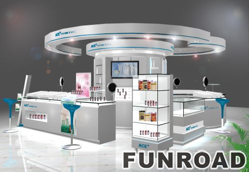 Retail New Cosmetic Display Kiosk for Makeup Shop Decor