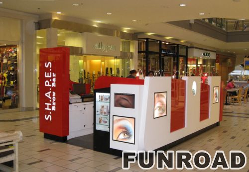 For Shopping Mall Cosmetic Display Kiosk with Brow Bar