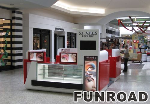 For Shopping Mall Cosmetic Display Kiosk with Brow Bar