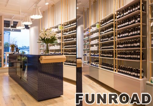 Modern design skin care products display shelf for makeup store