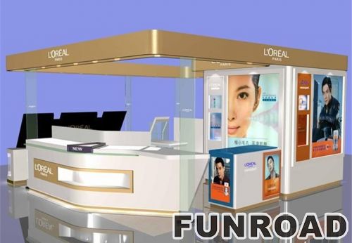 Retail Shopping Mall Display Kiosk with Glass Case