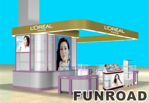 Retail Shopping Mall Display Kiosk with Glass Case