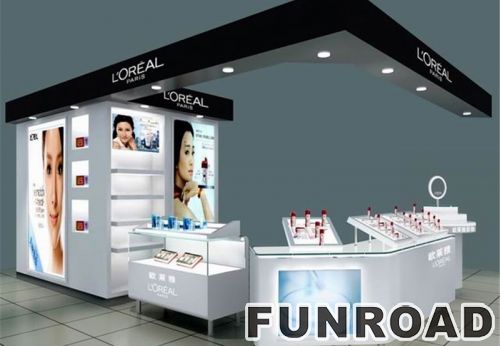 Retail Shopping Mall Display Kiosk with Glass Case