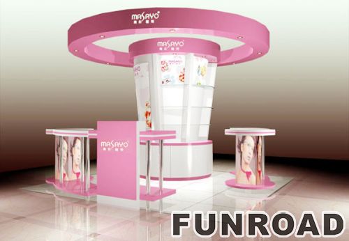 Retail Shopping Mall Display Kiosk with Glass Cabinet