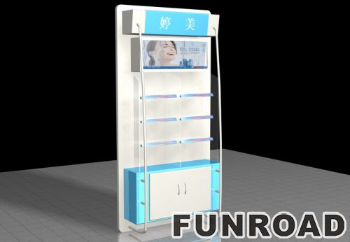 Wooden Cosmetic Kiosk for Shopping Mall Design