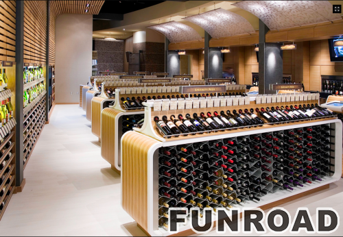 Customized Wooden Display Showcase for Wine Store Design