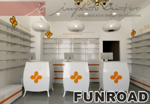 High-end Retail Pharmacy Display Showcase for Drugstore Decor