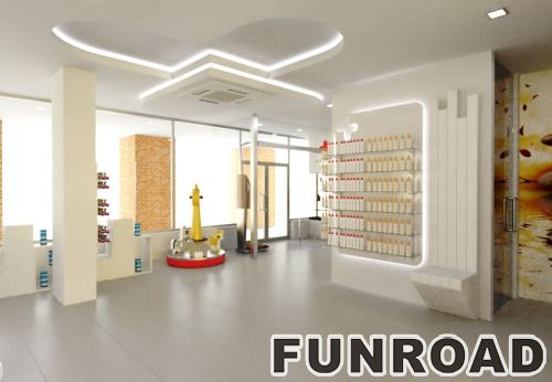 Wooden Drugstore Display Showcase with LED Light
