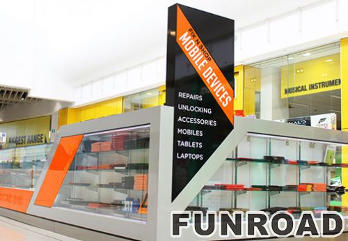 Open style shopping mall cell phone retail kiosk design