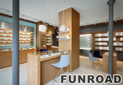 Brand Store Interior Design with Wood Display Showcase