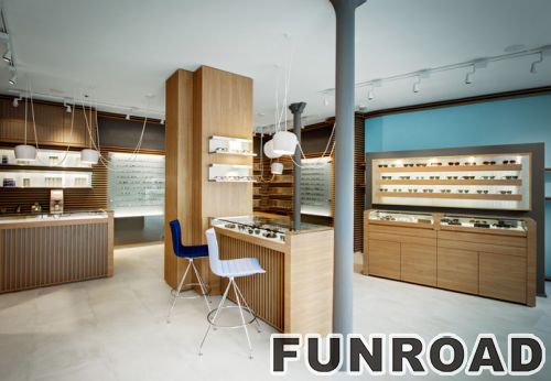 Brand Store Interior Design with Wood Display Showcase