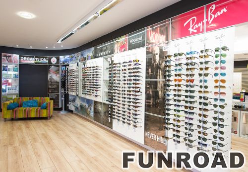 Bright Wood Sunglass Display Showcase for Brand Store Furniture