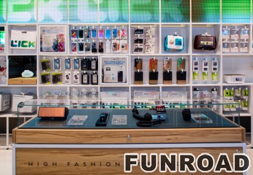 Lick-Store Elegant wooden glass display showcase electronics showcase for cellphone shop furniture design