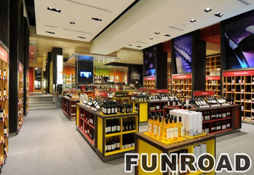 Retail Wine Display Showcase with Counter for Shop Interior Decor