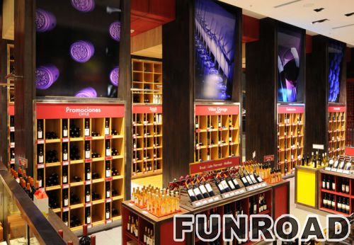 Modern retail shop interior display cabinets and cash counter design for wine store design