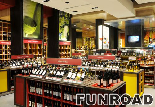 Modern retail shop interior display cabinets and cash counter design for wine store design