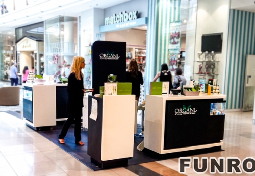European style cosmetic display kiosk interior design