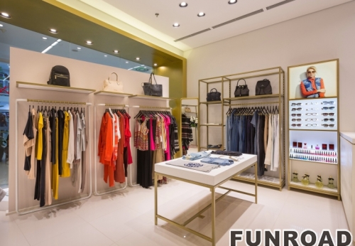Wooden Clothing Display Counter for Clothing Shop Decor