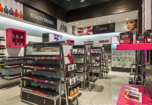 Wooden Retail Cosmetic Display Showcase for Makeup Store Design