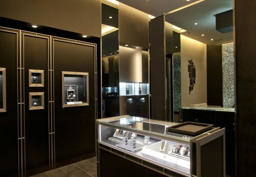 middle end wooden watch display showcase for luxury watch shop design
