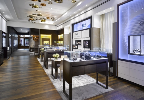 middle end wooden watch display showcase for luxury watch shop design