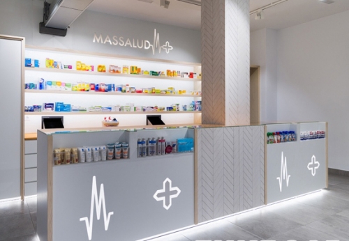 Retail Pharmacy Shop Interior Design /Display Shelf/Cash Counter