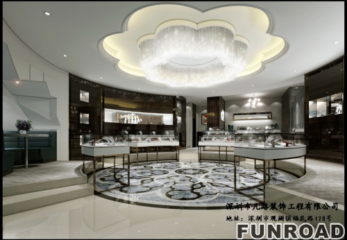 For Jewelry Brand Store Display Counter with Glass Cabinet