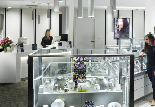 Modern Jewelry Display Showcase with Glass Cabinet for Brand Store