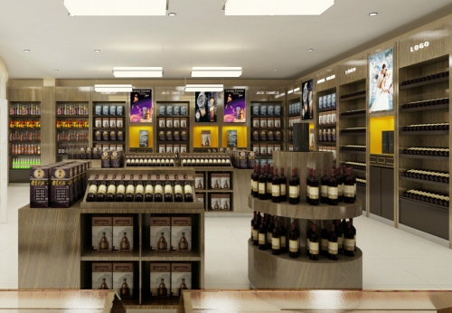 Wooden Wine Display Cabinet for Shopping Mall Wine Showcase | Funroadisplay