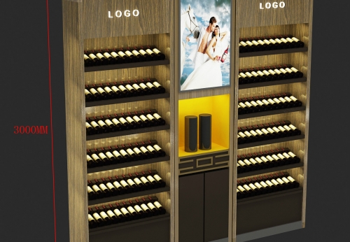 Modern bespoke wine store used wooden wine display rack and wine display cabinet