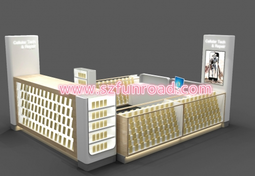 American mall approved cell phone accessories kiosk with mobile phone repair counter